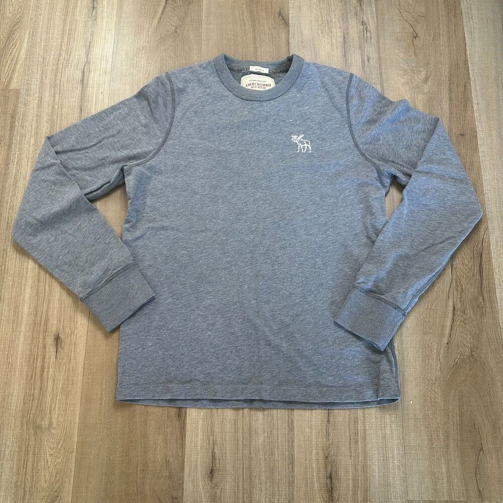 Abercrombie and Fitch Mens Small S Muscle Long Sleeve Gray Shirt